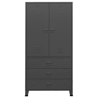 vidaXL Industrial Wardrobe Anthracite 90x50x180 cm Metal