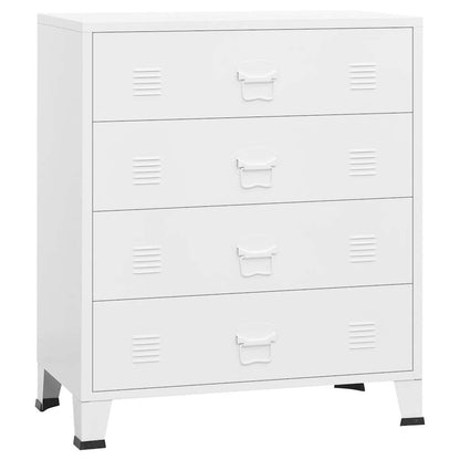 339616 vidaXL Industrial Drawer Cabinet White 78x40x93 cm Metal