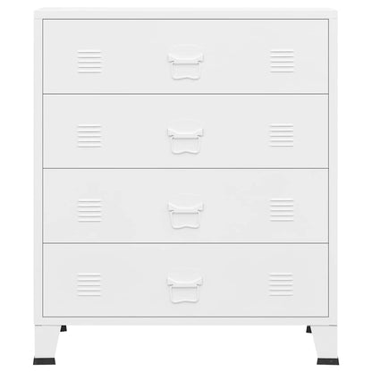 339616 vidaXL Industrial Drawer Cabinet White 78x40x93 cm Metal