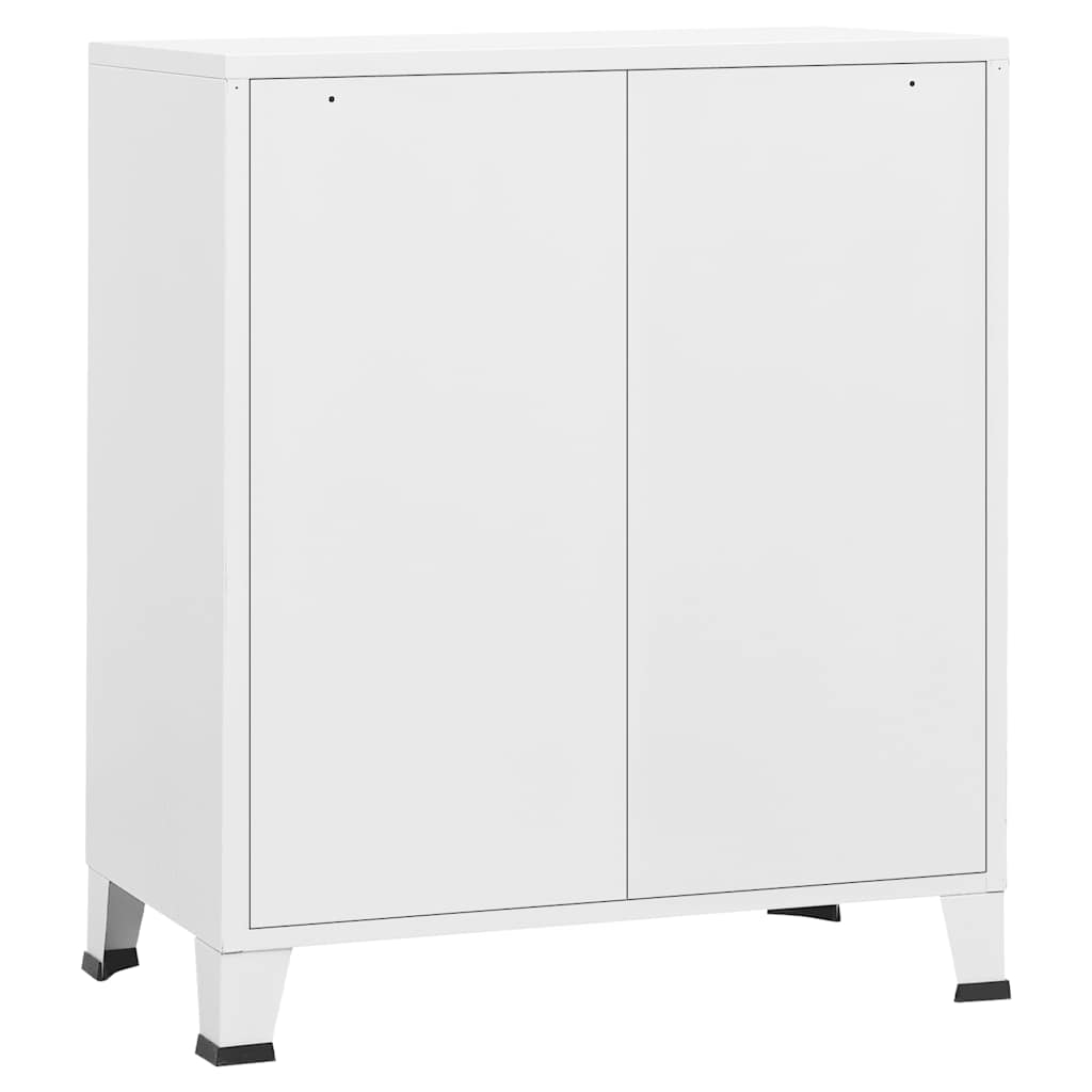 339616 vidaXL Industrial Drawer Cabinet White 78x40x93 cm Metal