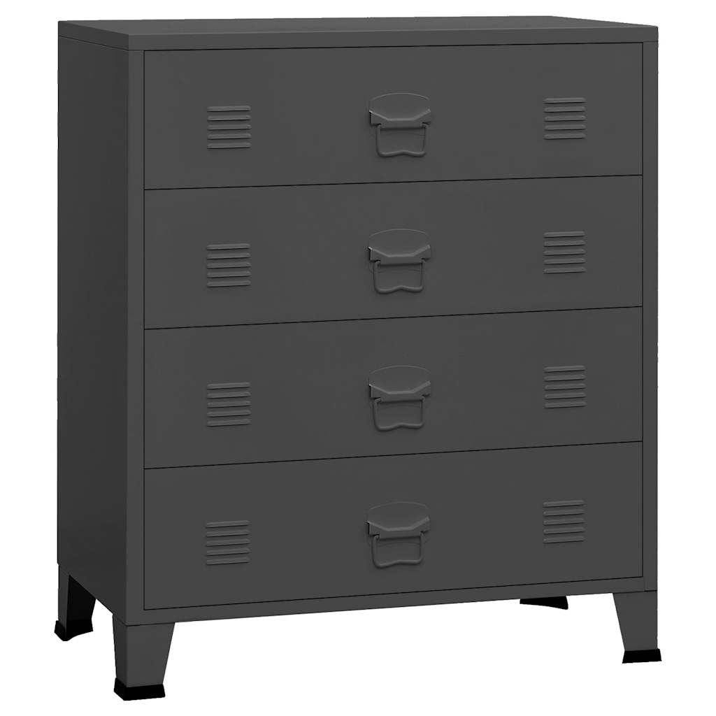 339617 vidaXL Industrial Drawer Cabinet Anthracite 78x40x93 cm Metal