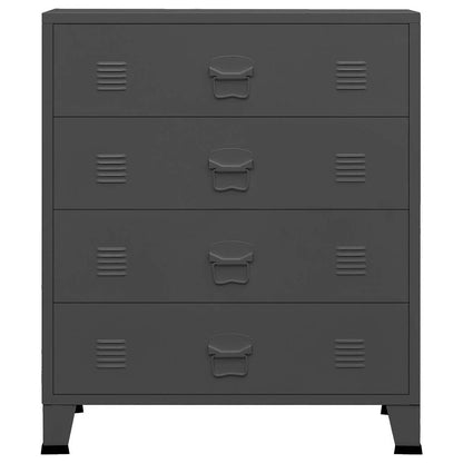 339617 vidaXL Industrial Drawer Cabinet Anthracite 78x40x93 cm Metal