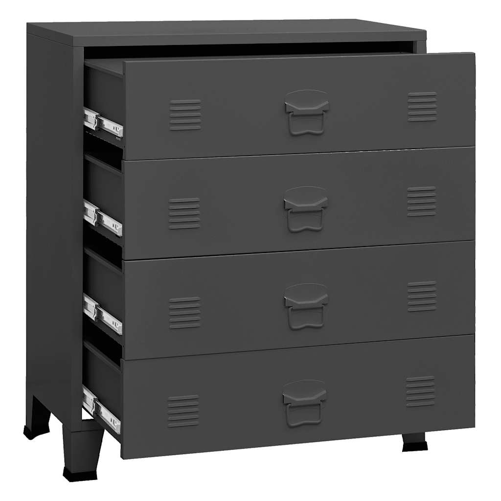 339617 vidaXL Industrial Drawer Cabinet Anthracite 78x40x93 cm Metal