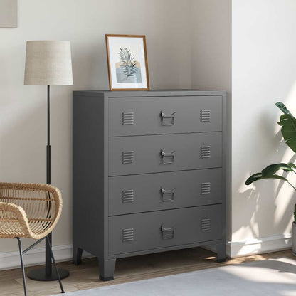 339617 vidaXL Industrial Drawer Cabinet Anthracite 78x40x93 cm Metal