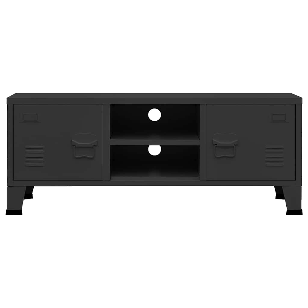 339618 vidaXL Industrial TV Cabinet Black 105x35x42 cm Metal