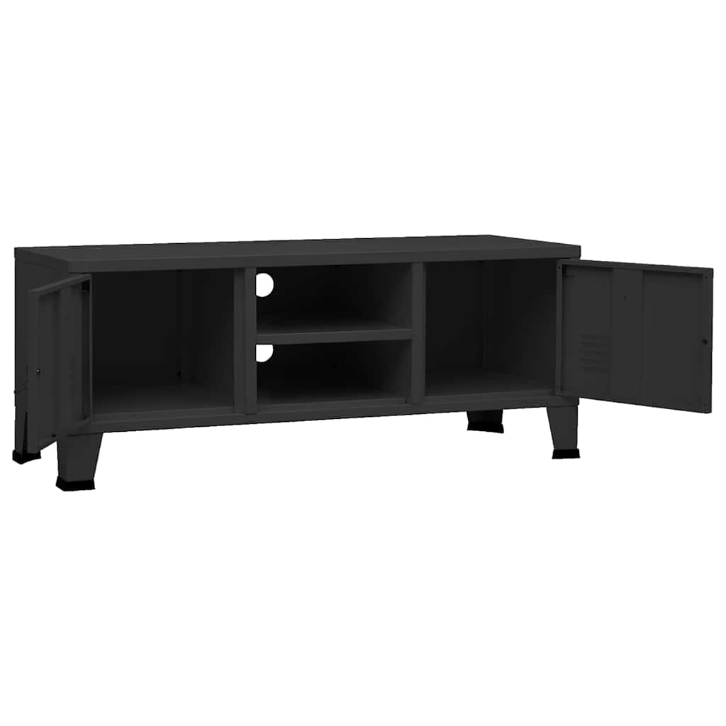 339618 vidaXL Industrial TV Cabinet Black 105x35x42 cm Metal