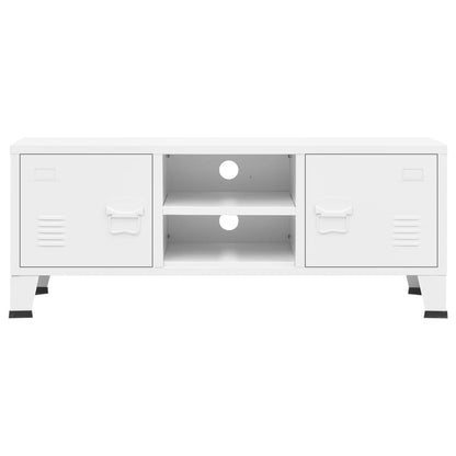 vidaXL Industrial TV Cabinet White 105x35x42 cm Metal
