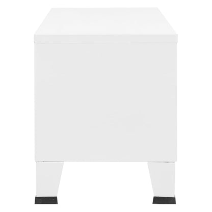 vidaXL Industrial TV Cabinet White 105x35x42 cm Metal