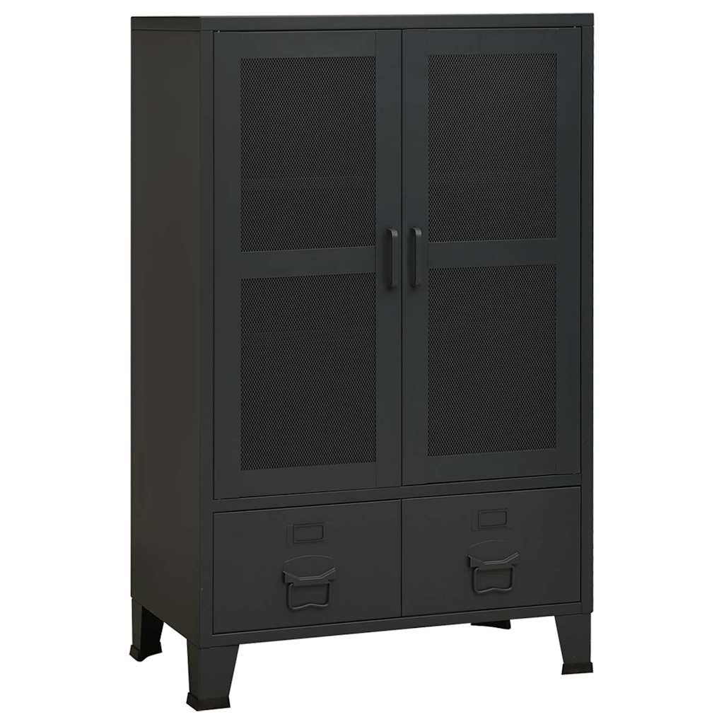 vidaXL Industrial Storage Chest Black 70x40x115 cm Metal