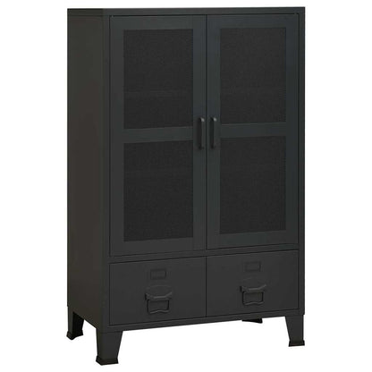 vidaXL Industrial Storage Chest Black 70x40x115 cm Metal