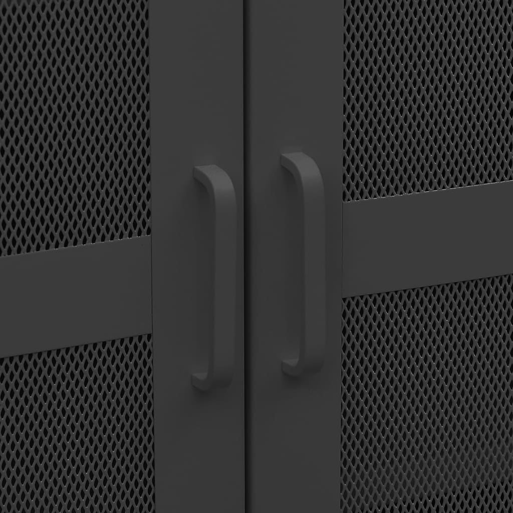 vidaXL Storage Chest | Black | Metal | 70 x 40 x 115 cm | Industrial