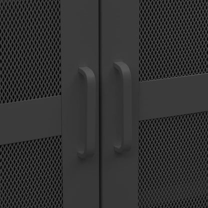 vidaXL Storage Chest | Black | Metal | 70 x 40 x 115 cm | Industrial