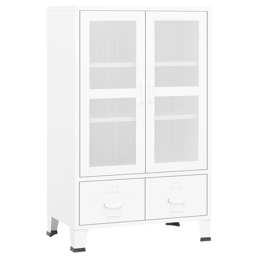 vidaXL Industrial Storage Chest White Metal