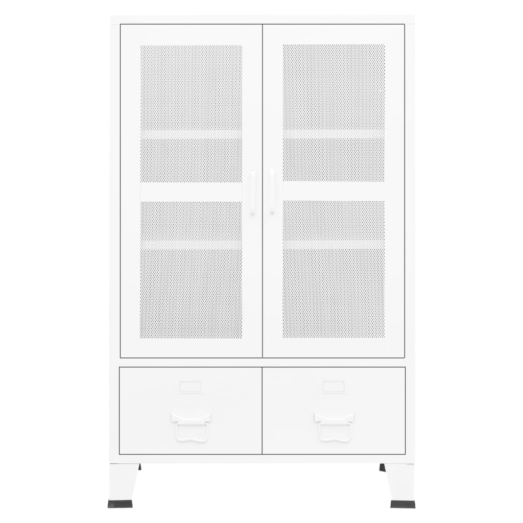 vidaXL Industrial Storage Chest White Metal