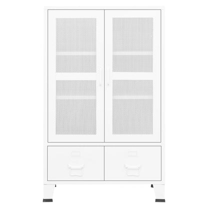 vidaXL Industrial Storage Chest White Metal