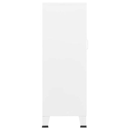 vidaXL Industrial Storage Chest White 70x40x115 cm Metal