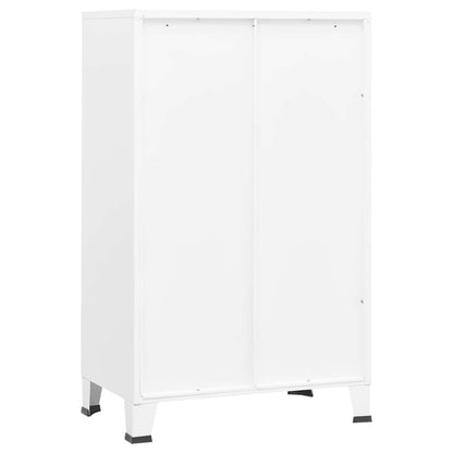 vidaXL Industrial Storage Chest White 70x40x115 cm Metal