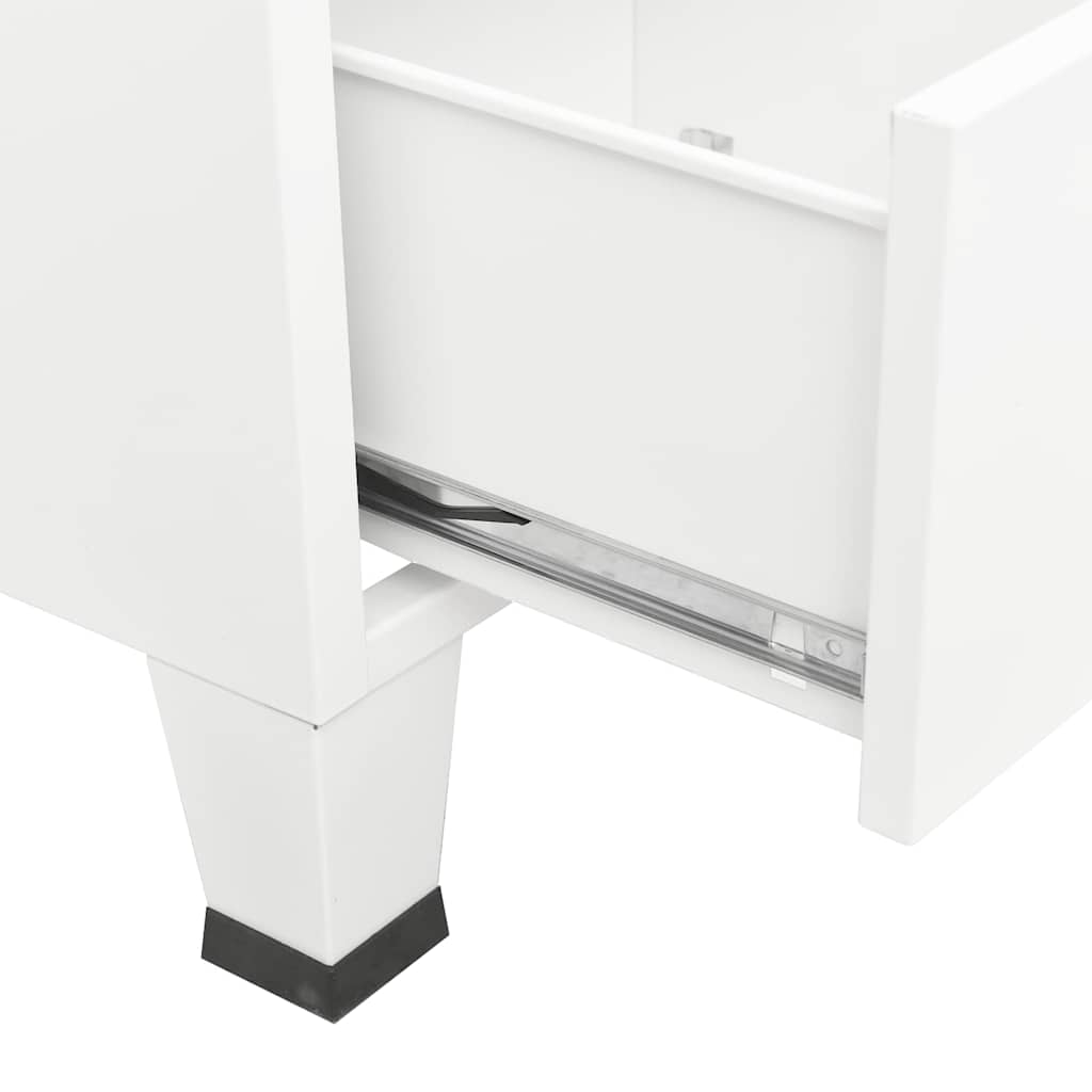 vidaXL Industrial Storage Chest White 70x40x115 cm Metal