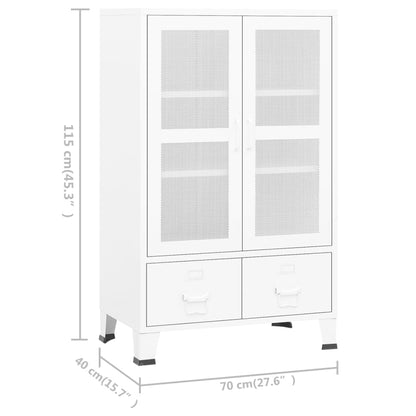 vidaXL Industrial Storage Chest White Metal
