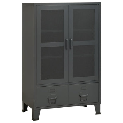 vidaXL Storage Chest | Anthracite | Metal | 70 x 40 x 115 cm | Doors