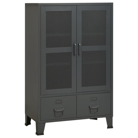 vidaXL Storage Chest | Anthracite | Metal | 70 x 40 x 115 cm | Doors
