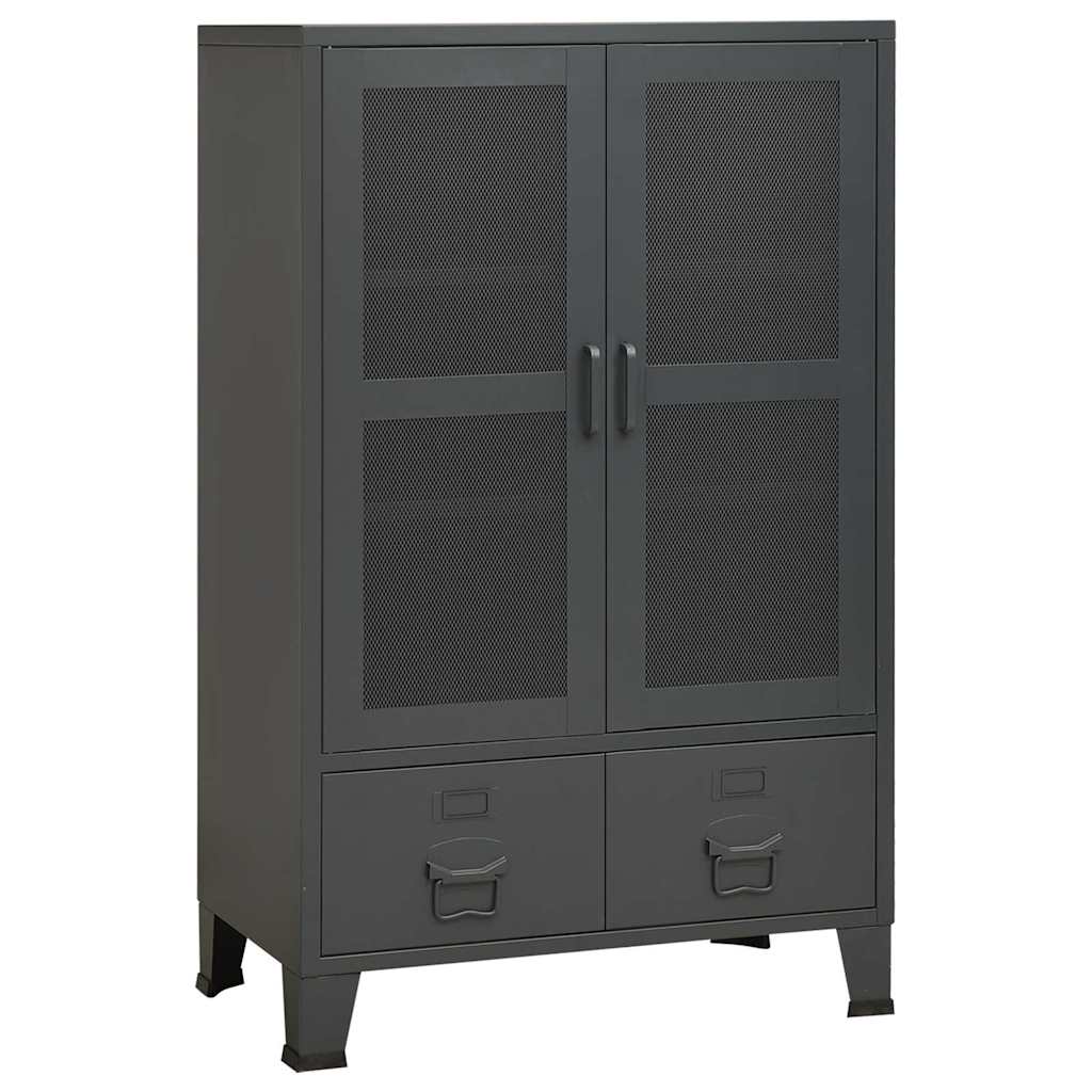 vidaXL Industrial Storage Chest Anthracite 70x40x115 cm Metal