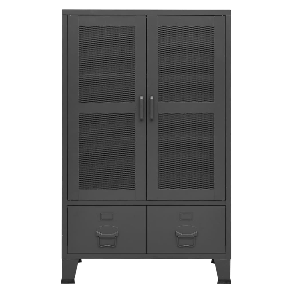 vidaXL Storage Chest | Anthracite | Metal | 70 x 40 x 115 cm | Doors