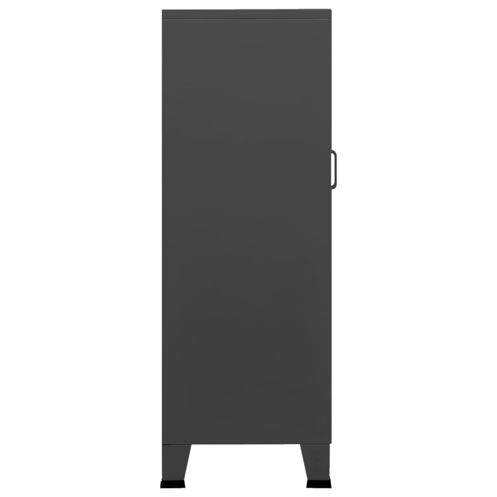 vidaXL Storage Chest | Anthracite | Metal | 70 x 40 x 115 cm | Doors
