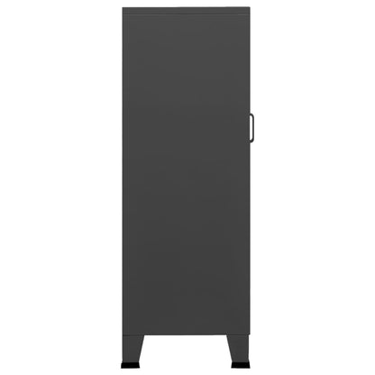 vidaXL Storage Chest | Anthracite | Metal | 70 x 40 x 115 cm | Doors