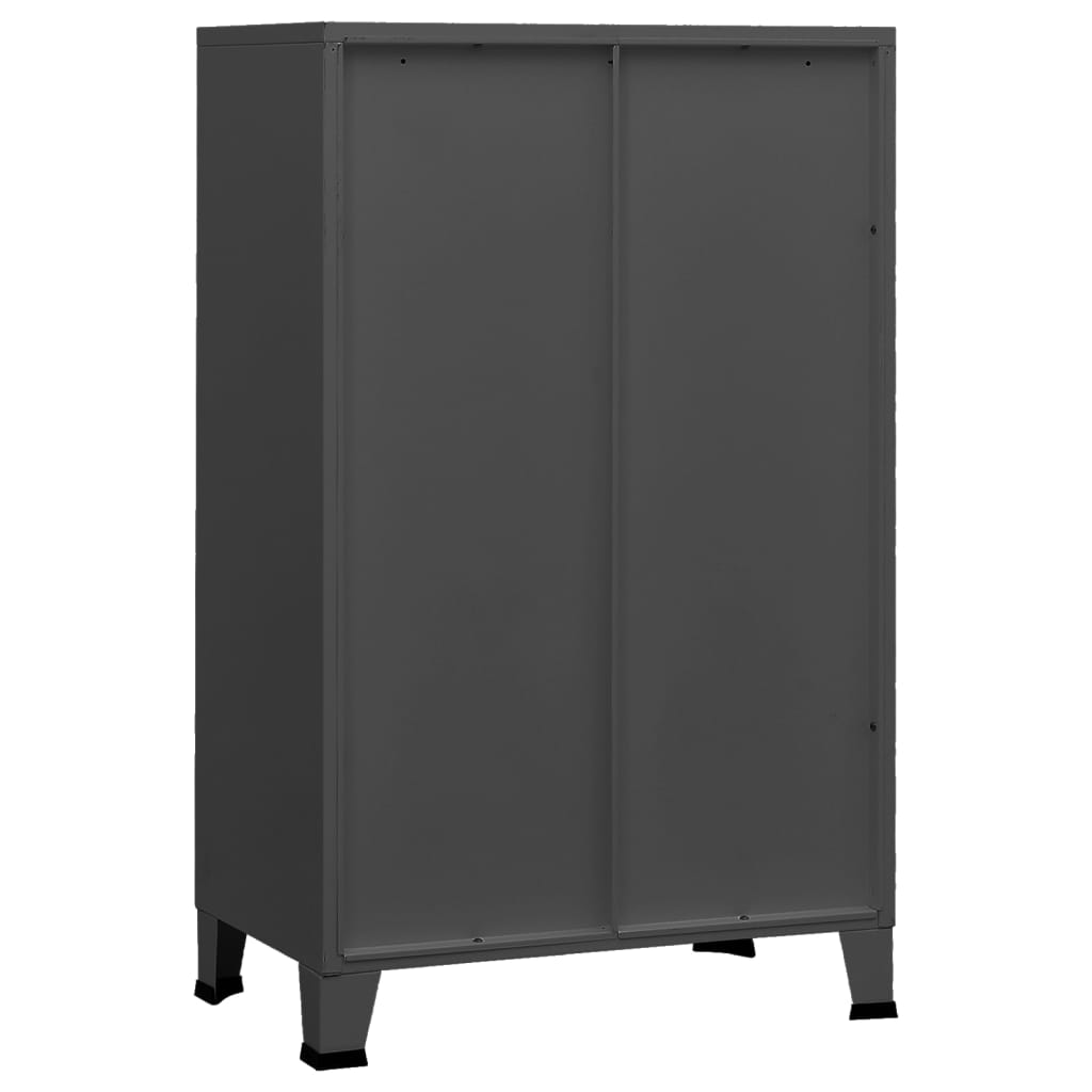 vidaXL Storage Chest | Anthracite | Metal | 70 x 40 x 115 cm | Doors