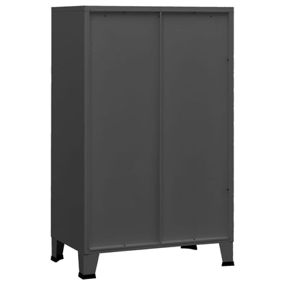 vidaXL Storage Chest | Anthracite | Metal | 70 x 40 x 115 cm | Doors