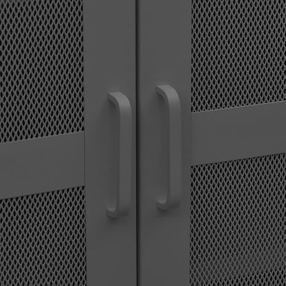 vidaXL Storage Chest | Anthracite | Metal | 70 x 40 x 115 cm | Doors