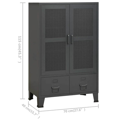 vidaXL Industrial Storage Chest Anthracite 70x40x115 cm Metal