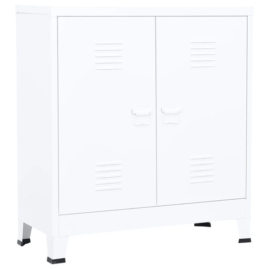 vidaXL Storage Chest | White | Steel | Medium | Storage Chest | Rectangular