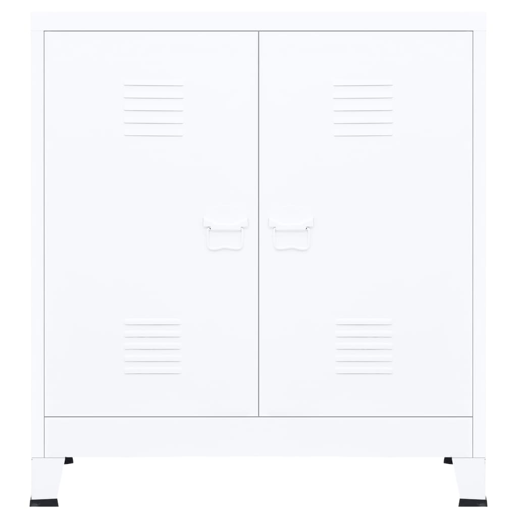 vidaXL Storage Chest | White | Steel | Medium | Storage Chest | Rectangular