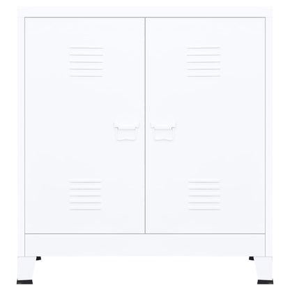 vidaXL Storage Chest | White | Steel | Medium | Storage Chest | Rectangular