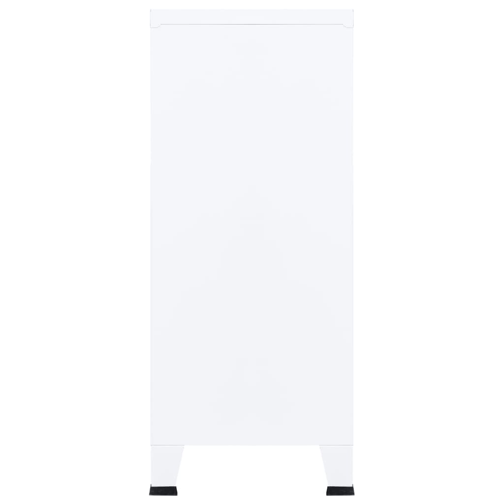 vidaXL Storage Chest | White | Steel | Medium | Storage Chest | Rectangular