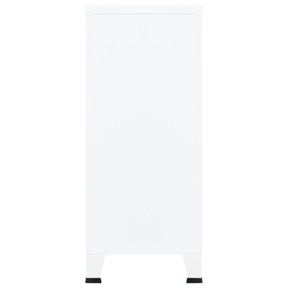 vidaXL Storage Chest | White | Steel | Medium | Storage Chest | Rectangular