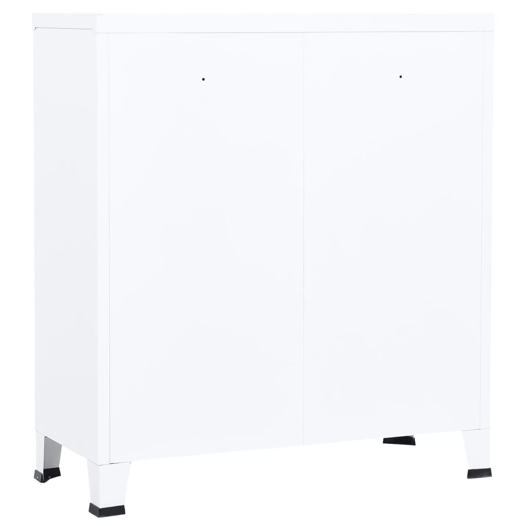 vidaXL Storage Chest | White | Steel | Medium | Storage Chest | Rectangular