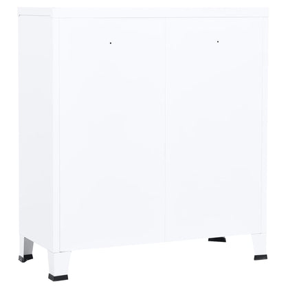 vidaXL Storage Chest | White | Steel | Medium | Storage Chest | Rectangular