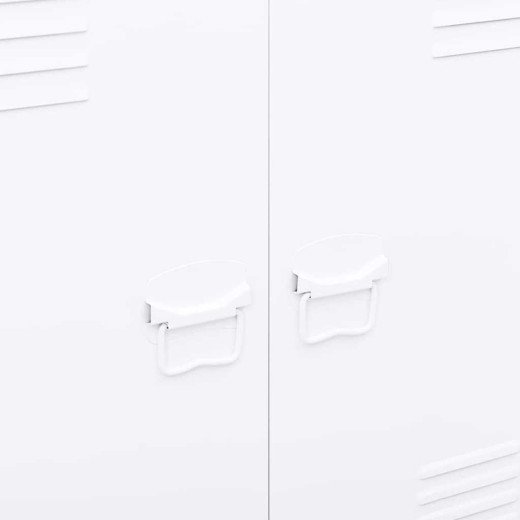vidaXL Storage Chest | White | Steel | Medium | Storage Chest | Rectangular