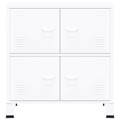 vidaXL Industrial Storage Chest White 75x40x80 cm Steel