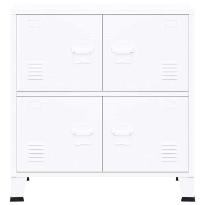 vidaXL Industrial Storage Chest White 75x40x80 cm Steel