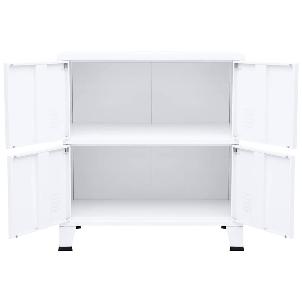 vidaXL Industrial Storage Chest White 75x40x80 cm Steel
