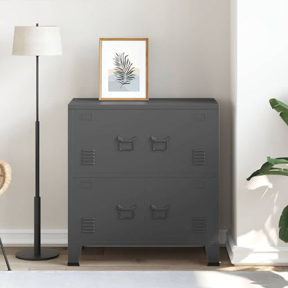 vidaXL Storage Chest | Anthracite | Steel, plastic | Medium | Storage