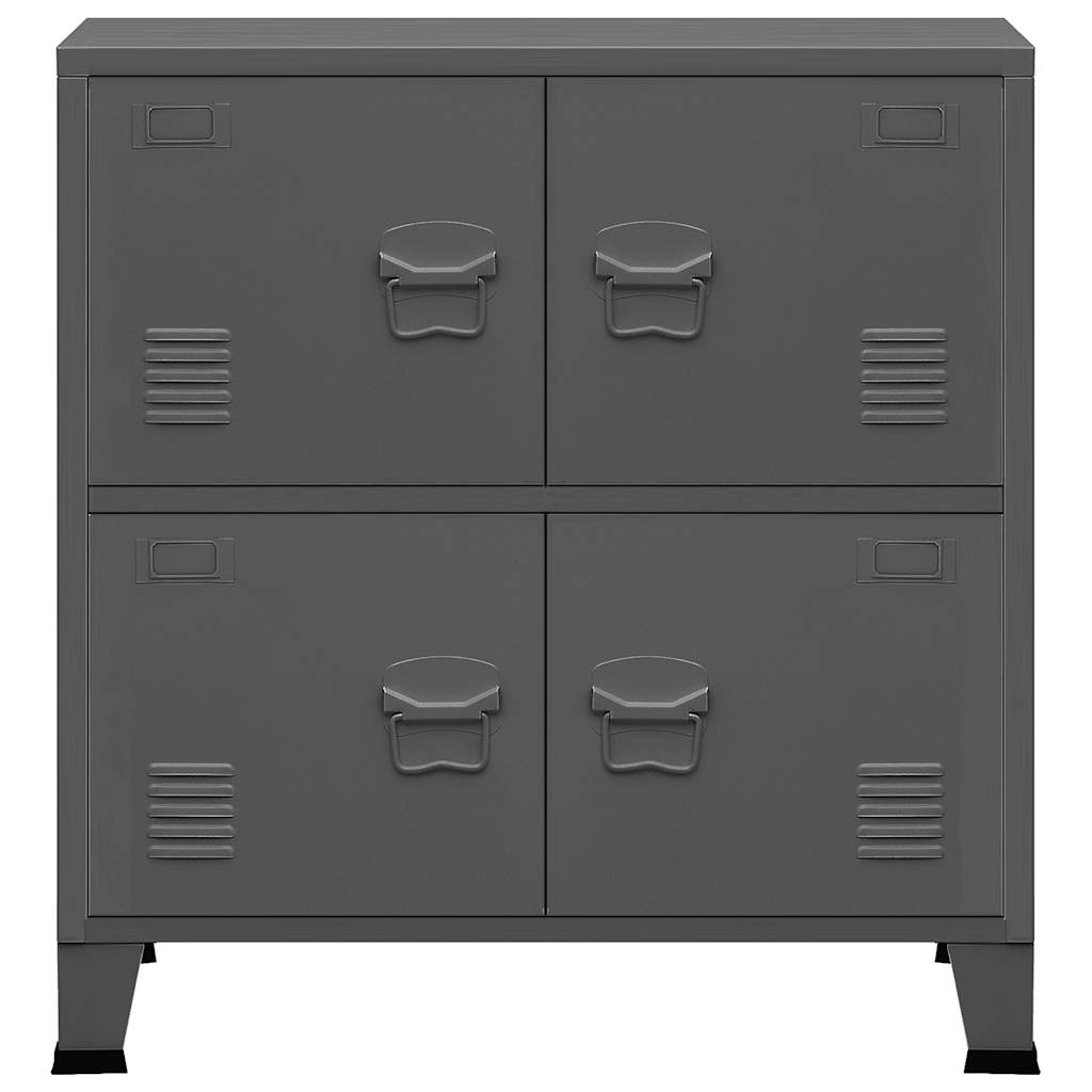 vidaXL Storage Chest | Anthracite | Steel, plastic | Medium | Storage