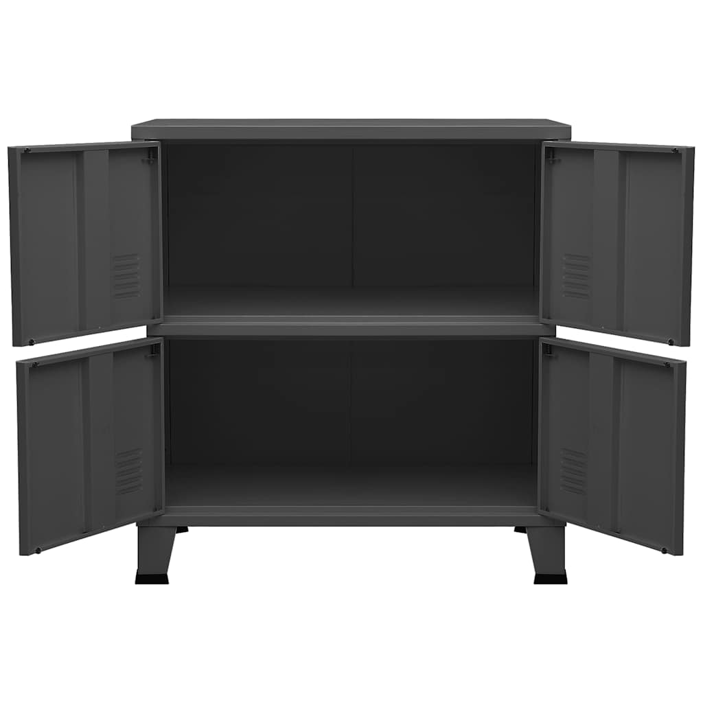 vidaXL Storage Chest | Anthracite | Steel, plastic | Medium | Storage