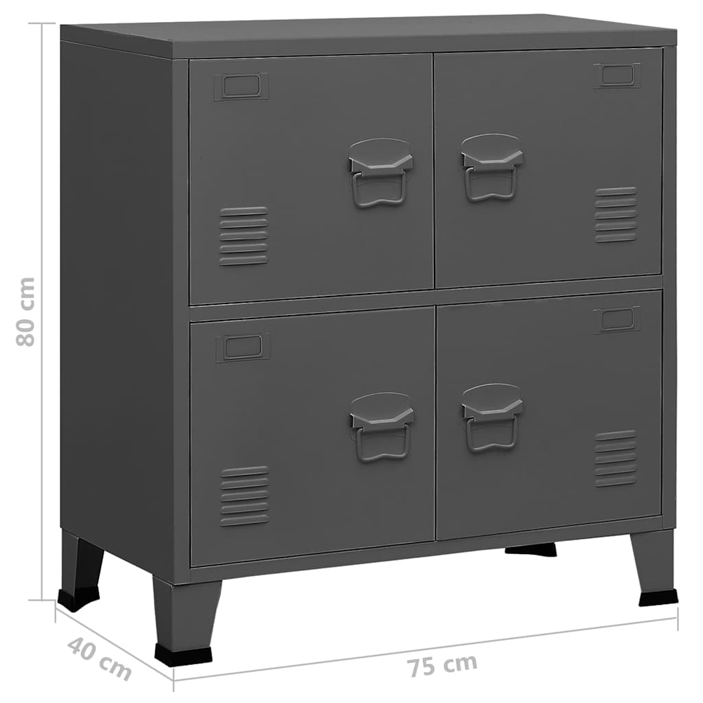 vidaXL Storage Chest | Anthracite | Steel, plastic | Medium | Storage