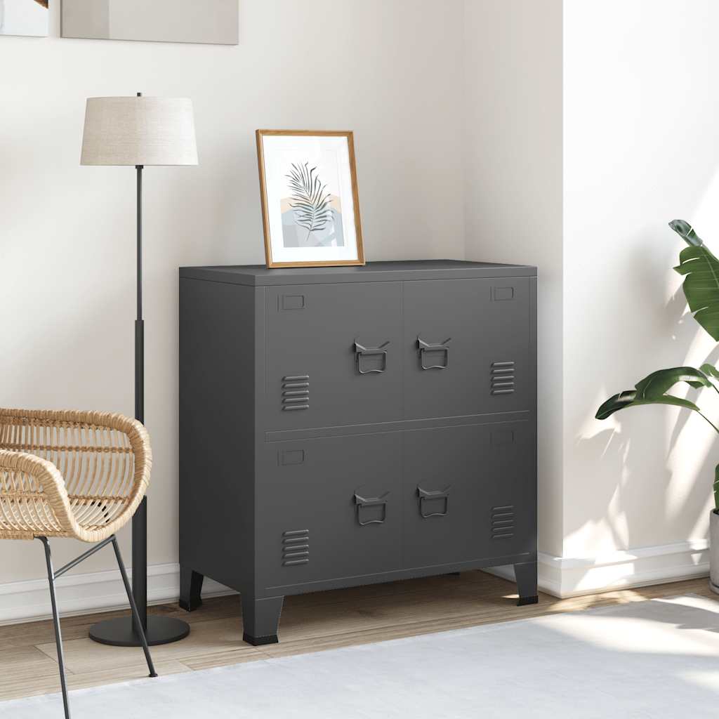 vidaXL Storage Chest | Anthracite | Steel, plastic | Medium | Storage