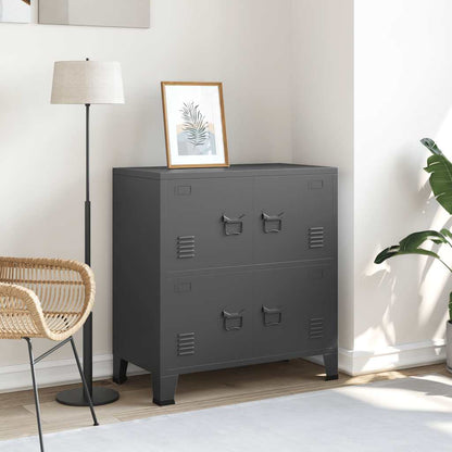 vidaXL Storage Chest | Anthracite | Steel, plastic | Medium | Storage